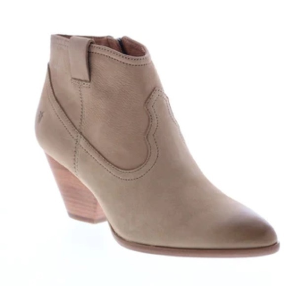 FRYE Reina Bootie 79258 Leather Brown Nubuck Slip On Ankle Booties Boots Sz 8.5 - Picture 15 of 16